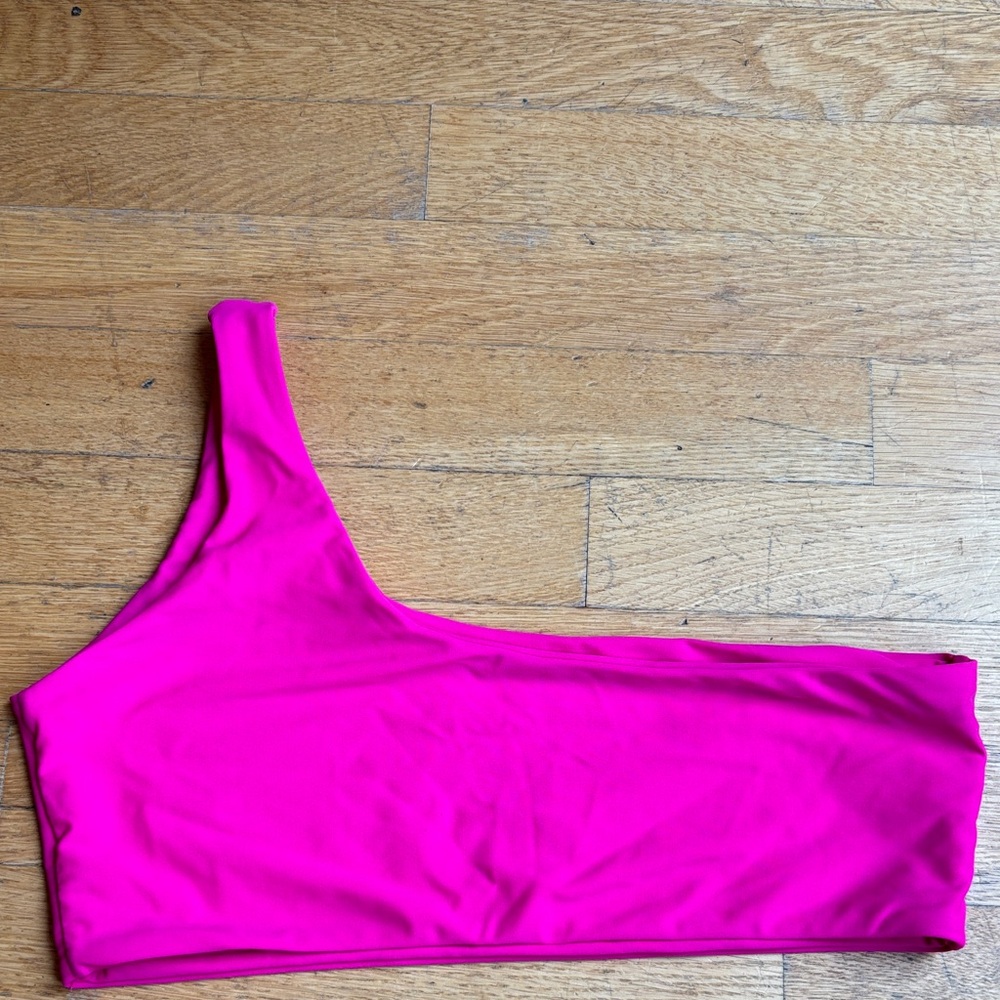 SHEIN One-Shoulder Hot Pink Bikini Top